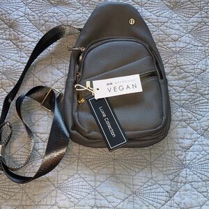 Gray Vegan Crossbody Bag